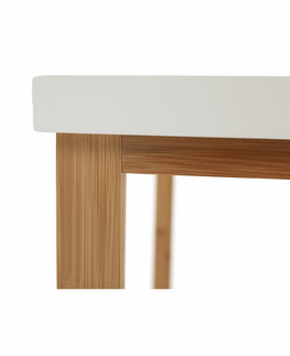 Kúpeľňový nábytok KONDELA Selene Typ 5 stôl do kúpeľne s policou prírodná / biela