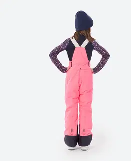 nohavice Detské hrejivé a nepremokavé lyžiarske nohavice PNF 900 ružové