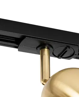 Kolajnicove svietidla Moderný 1-fázový koľajnicový reflektor čierny so zlatou - Gissi