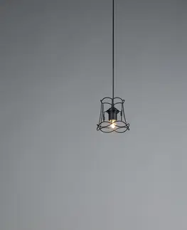 Zavesne lampy Retro závesná lampa čierna 15 cm - Granny Frame