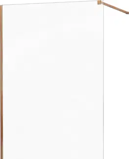 Sprchové dvere MEXEN/S - KIOTO Sprchová zástena WALK-IN 130x200 cm 8 mm, ružové zlato, transparent 800-130-101-60-00