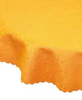 Obrusy Obrus s nešpinivou úpravou, štvorčeky, obdĺžnik oranžová  130 x 160 cm ovál