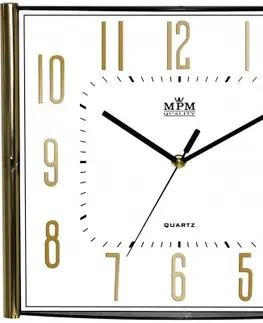 Hodiny Nástenné hodiny MPM, 3175.8000 - zlatá/biela, 33cm