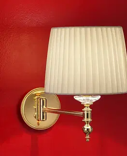 Nástenné svietidlá Masiero Mosadzné nástenné svietidlo Grace s hodvábnym 34cm
