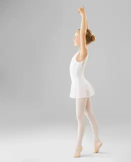 balet Dievčenský baletný trikot z dvojitého materiálu biely