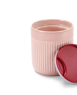 Coffee & Tea Sets Porcelánový hrnček s vrchnákom, ružový