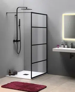 Sprchové dvere GELCO - CURE BLACK sprchová zástena 900 číre sklo CB90