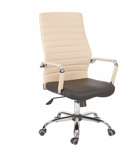 Kancelárske stoličky KONDELA Drugi Typ 1 kancelárske kreslo s podrúčkami béžová / čierna