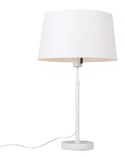 Stolove lampy Stolová lampa biela s tienidlom biela 35 cm nastaviteľná - Parte