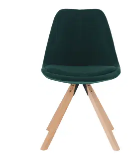 Stoličky Stolička, smaragdová Velvet látka/buk, SABRA