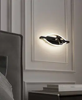 Nástenné svietidlá Lucande Lucande Matwei nástenná LED lampa, oválna, nikel