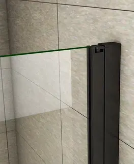 Sprchovacie kúty H K - Sprchovací kút BLACK SAFIR A2 90cm s dvoma jednokrídlovými dverami vrátane sprchovej vaničky z liateho mramoru SE-BLACKSAFIRA290 / THOR-90sq