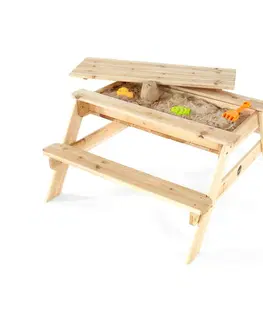 Záhradný nábytok Piknikový stôl drevený 2v1