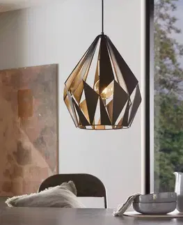 Závesné svietidlá EGLO Závesná lampa Carlton čierno-strieborná Ø 31 cm