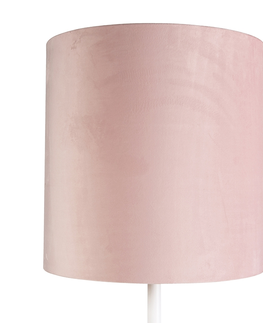 Stojace lampy Romantická stojaca lampa biela s ružovým odtieňom 40 cm - Simplo