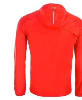 bežecké bundy a vesty Pánska bežecká vetruvzdorná bunda prispôsobiteľná červená