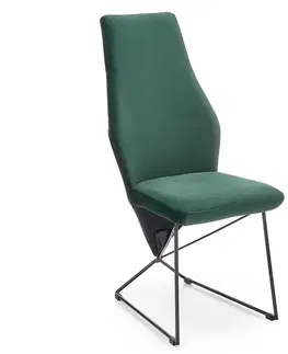 Čalúnené stoličky Stolička K485 velvet/kov tmavá  zelená  44x63x96