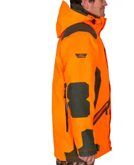 bundy a vesty Poľovnícka odolná a nepremokavá bunda Supertrack 900 reflexná oranžová