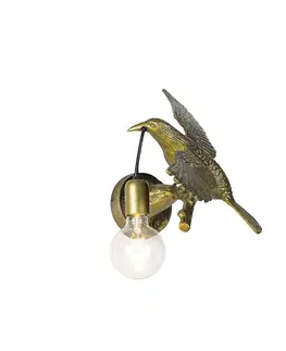 Nastenne lampy Vintage nástenné svietidlo mosadz - Fugl