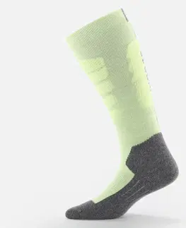 snowboard Detské lyžiarske ponožky 100 ružovo-zelené
