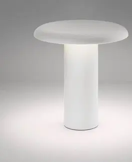 Stolové lampy Artemide Stolná LED lampa Artemide Takku s dobíjacou batériou, biela