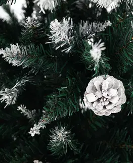 Vianočné stromčeky Vianočný stromček so šiškami, posnežený, 210cm, CHRISTMAS TYP 2