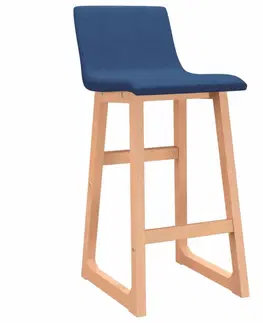 Barové stoličky Barové stoličky 2 ks látka / buk Dekorhome Modrá