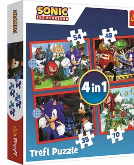 Puzzle Trefl Puzzle Sonic Dobrodružná jazda, 4v1 (35, 48, 54, 70 dielikov)