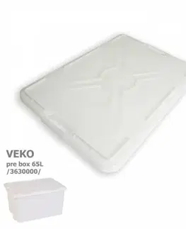 Úložné boxy Kinekus Veko na box prepravný 65L biely (3630000), plastové