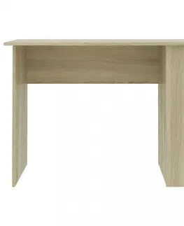 Pracovné stoly Písací stôl s policami 110x60 cm Dekorhome Dub sonoma / biela