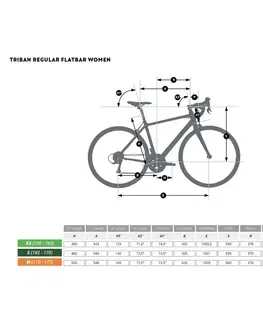 bicykle Dámsky cestný bicykel Regular s rovnými riadidlami