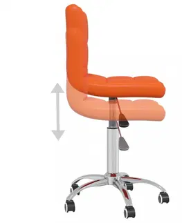 Jedálenské zostavy Otočná jedálenská stolička 2 ks umelá koža / chróm Dekorhome Oranžová