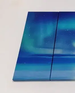 Obrazy vesmíru a hviezd 5-dielny obraz polárna žiara nad oceánom