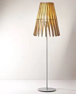 Stojacie lampy Fabbian Fabbian Stick drevená stojaca lampa, kužeľovitá