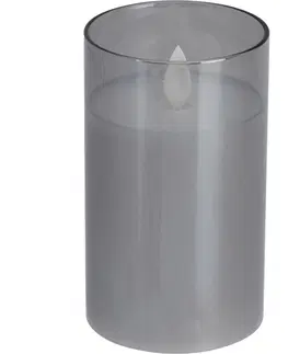 LED sviečky LED sviečka v skle Agide, reálny plameň, 7,5 x 12,5 cm, teplá biela