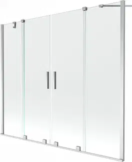 Sprchové dvere MEXEN/S - Velar Duo Dvojkrídlová posuvná vaňová zástena 180 x 150 cm, transparent, chróm 896-180-000-02-01