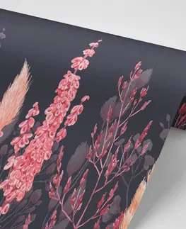 Tapety kvety Tapeta variácie trávy v ružovej farbe