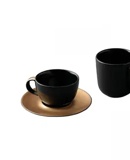 Šálky a hrnčeky Kávova a čajová súprava Gem 3-diela (čierna)
