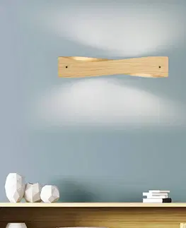 Nástenné svietidlá quitani Quitani LED nástenné svietidlo Lian, dubové drevo