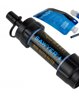 Fľaše na pitie Vodný cestovný filter Sawyer SP128 Mini čierny