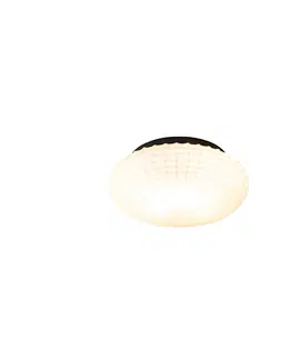 Vonkajsie stropne svietidla Klasické stropné svietidlo čierne s opálovým sklom 23 cm IP44 - Nohmi