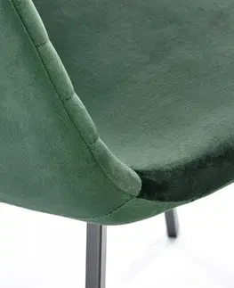 Jedálenské zostavy Jedálenská stolička K462 Halmar Tmavo zelená