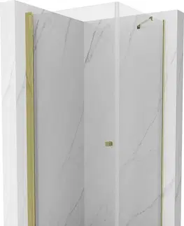 Vane MEXEN/S - Pretória sprchovací kút 90x90, transparent, zlatá + sprchová vanička vrátane sifónu 852-090-090-50-00-4070G