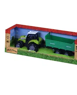 Hračky - dopravné stroje a traktory RAPPA - Traktor so zvukom a svetlom so zelenou vlečkou
