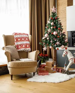 Vianočné stromčeky Vianočný stromček so šiškami na pníku, posnežený, 180 cm, PNIK TYP 2