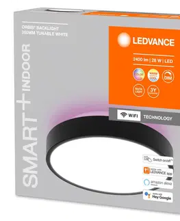SmartHome stropné svietidlá LEDVANCE SMART+ LEDVANCE SMART+ WiFi Orbis Backlight čierna Ø35 cm