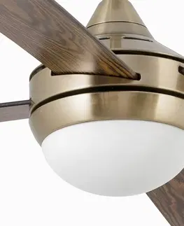 Stropné ventilátory so svetlom FARO BARCELONA Stropný ventilátor Mini Icaria S Light old gold