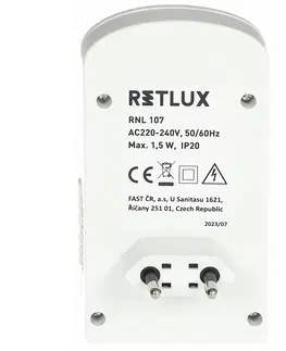 Svietidlá Retlux RNL 107 Nočné LED svetlo s PIR senzorom​, 10 lm