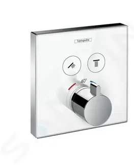 Kúpeľňové batérie HANSGROHE - Shower Select Glass Termostatická batéria pod omietku na 2 spotrebiče, biela/chróm 15738400