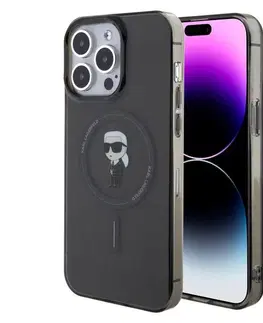 Puzdrá na mobilné telefóny Puzdro Karl Lagerfeld IML Ikonik MagSafe pre Apple iPhone 15 Pro Max, čierne 57983116836